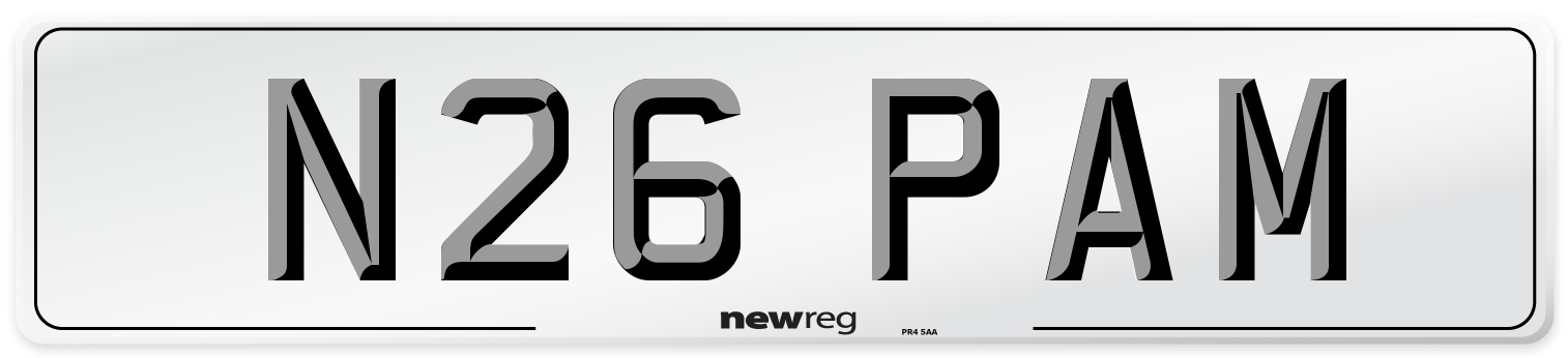 N26 PAM Number Plate from New Reg